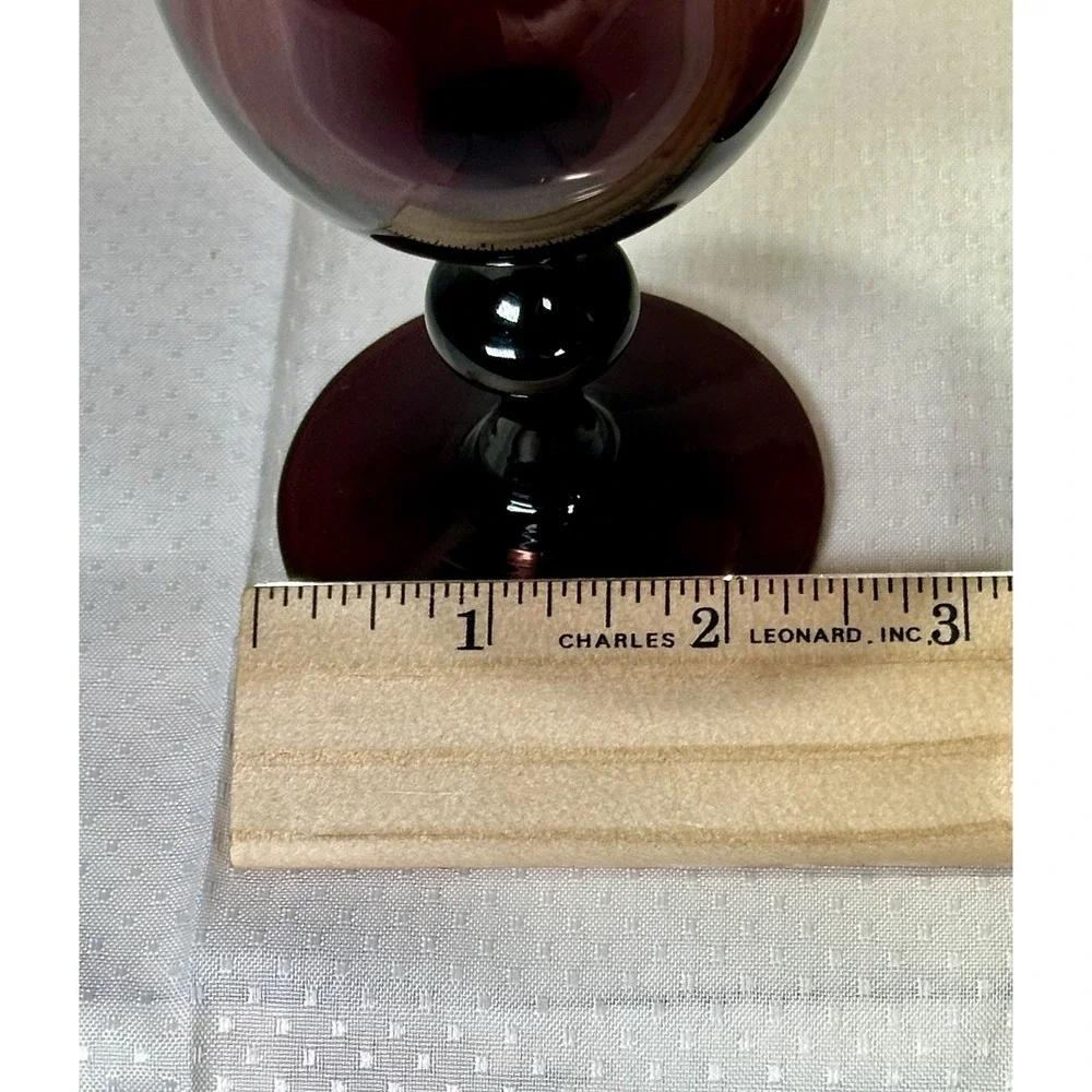 Vintage Set Of 2 Carlo Moretti Murano Amethyst Wine Goblets 4-1/4